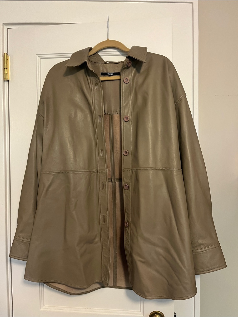 Quince leather shirt jacket size large